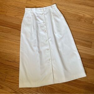 Vintage Weathervane White Button Front Sportswear Midi Skirt